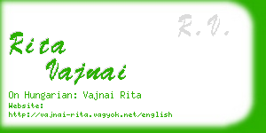 rita vajnai business card